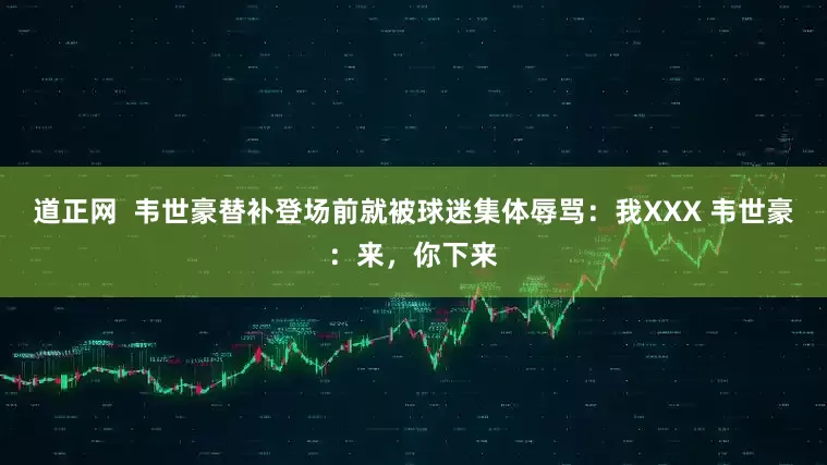 道正网  韦世豪替补登场前就被球迷集体辱骂：我XXX 韦世豪：来，你下来