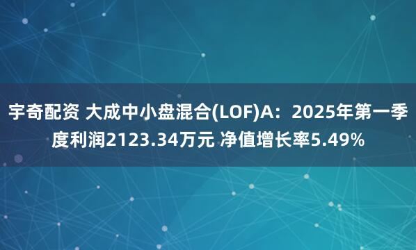 宇奇配资 大成中小盘混合(LOF)A：2025年第一季度利润2123.34万元 净值增长率5.49%